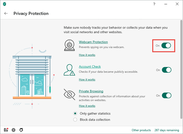 Enabling Webcam Protection in Kaspersky Security Cloud 20