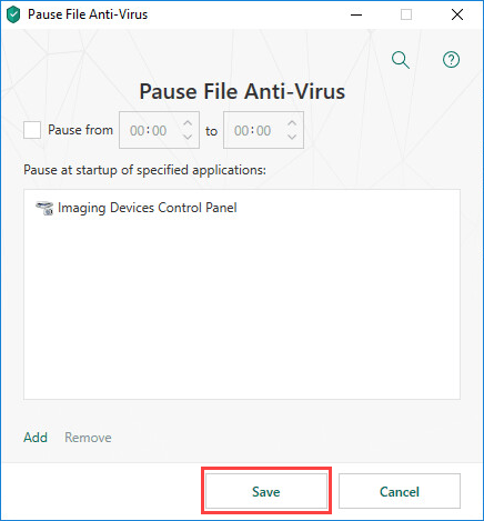 Adding an application that File Anti-Virus will not scan in Kaspersky Security Cloud 19