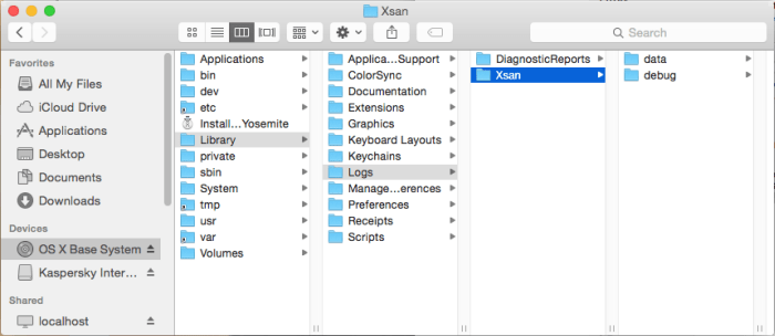 Screenshot: tracing file path in Kaspersky Internet Security 16 for Mac