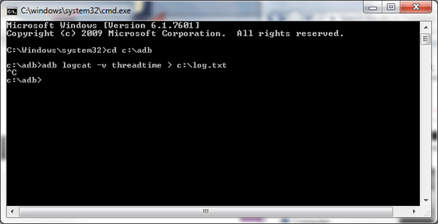 Image: the command line window