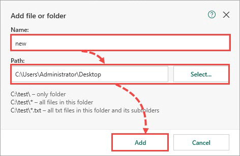 Adding a file or folder to a resource in Kaspersky Internet Security 19