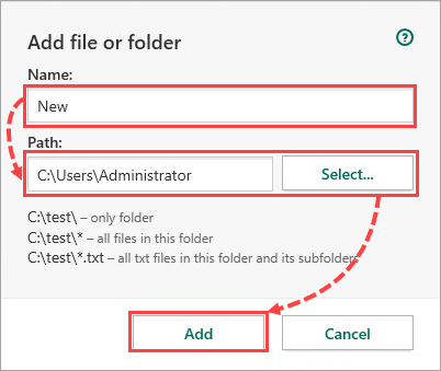 Adding a file or folder to a resource in Kaspersky Internet Security 20