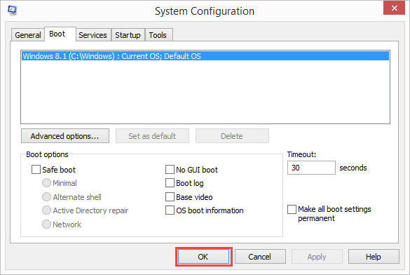 Applying system configurations in Windows 8