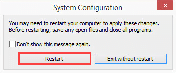 System reboot in Windows 8