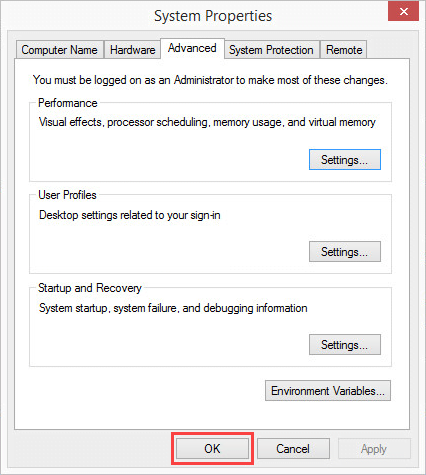 Applying system configurations in Windows 8