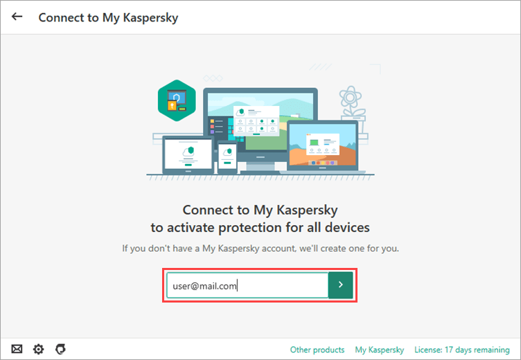 Sign in to My Kaspersky window