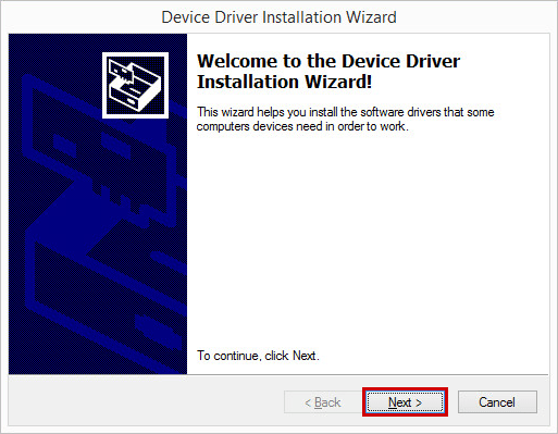 Installing drivers using the installation wizard