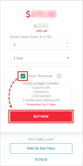 Buying a license with Auto-Renewal
