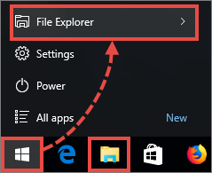 Opened folder in Windows 10