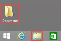 Opened folder in Windows 8