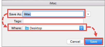 Saving the report on Mac OS X 10.11