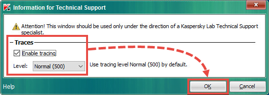 Enabling tracing in Kaspersky Endpoint Security 10 for Windows