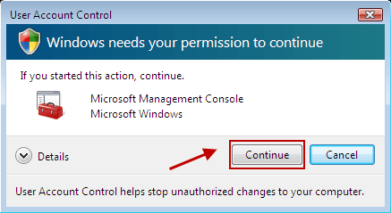 User Account Control window