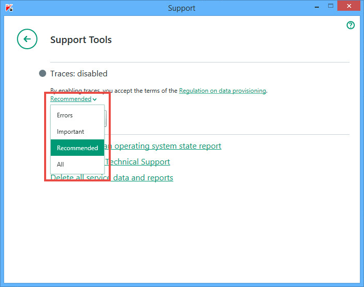 Image: the Kaspersky Internet Security 2018 support tools window