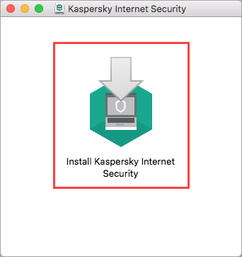 Opening installation window of Kaspersky Internet Security for Mac