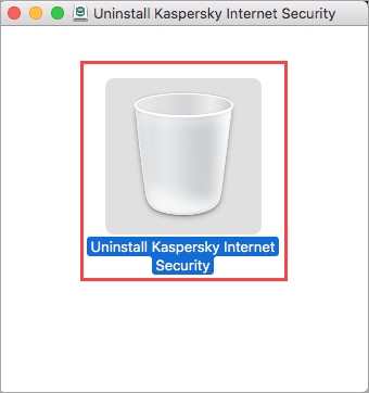 Running the uninstaller for Kaspersky Internet Security for Mac