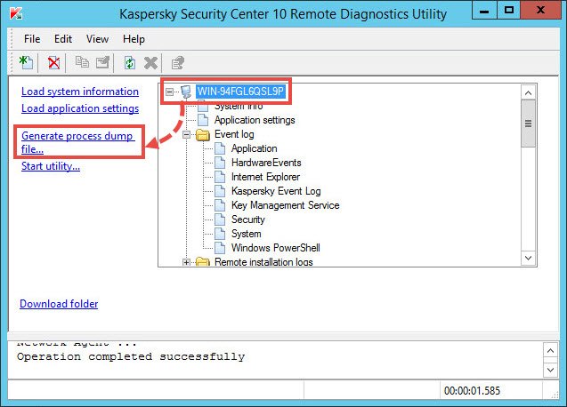 Executing additional operations in the remote diagnostics tool