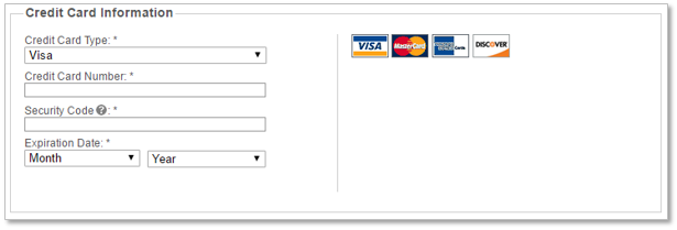 Credit Card Information dialog