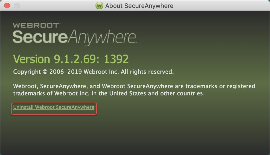 Uninstall Webroot SecureAnywhere