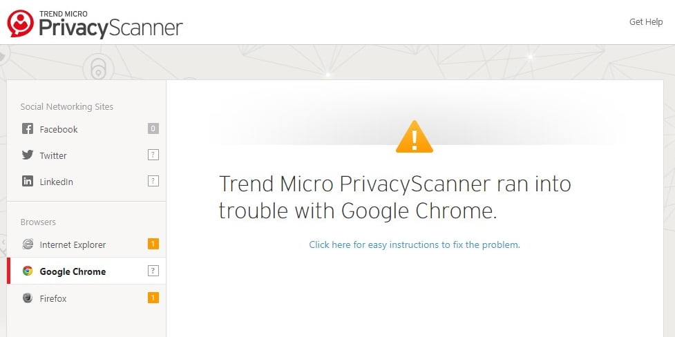 Trend Micro Toolbar ran into trouble with Google Chrome