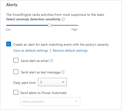 Select alert settings.
