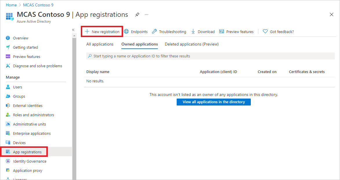 Image of Microsoft Azure and navigation to application registration
