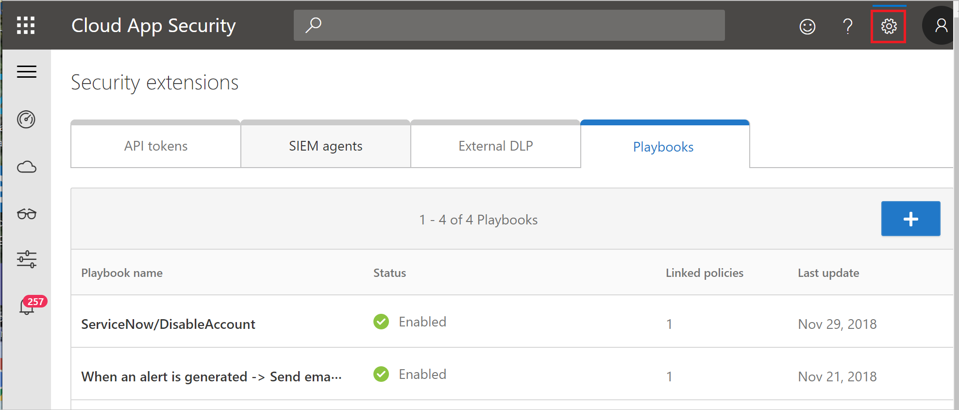 view playbooks in Defender for Cloud Apps.
