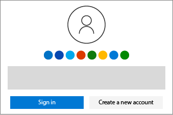 Shows the buttons for signing in or creating a new account.