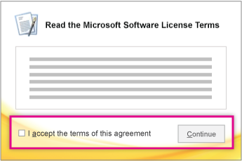 Read and accept the licensing terms