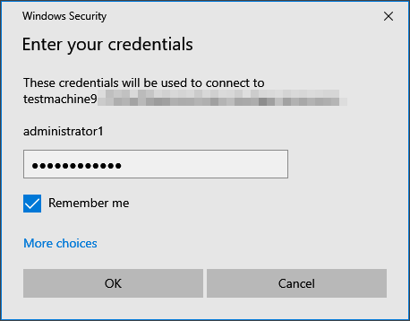 Image of window to enter credentials.