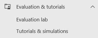 Image of evaluation lab welcome page.