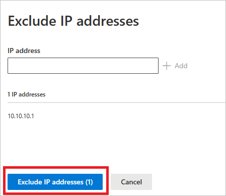Exclude IP addresses.