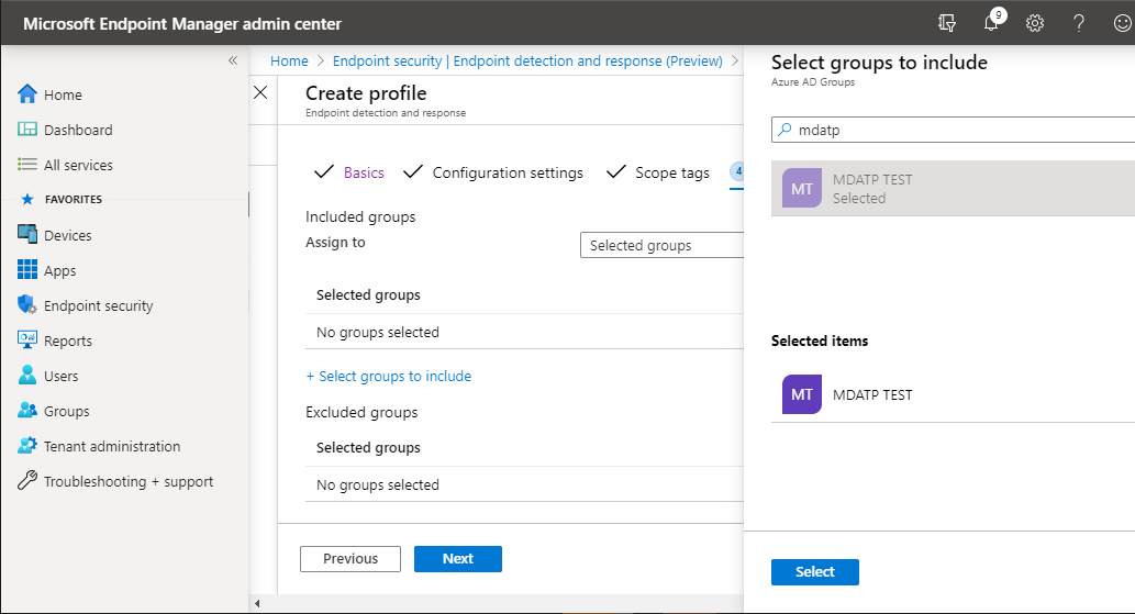 Image of Microsoft Endpoint Manager portal9.