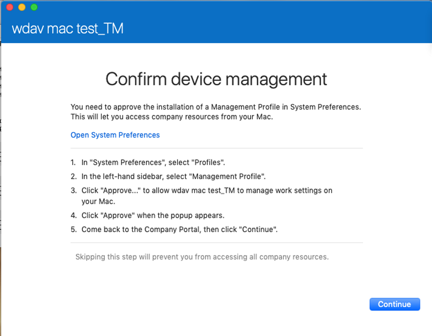 Confirm device management screenshot.