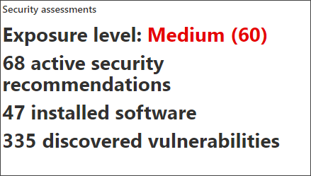 Image of security assessments card.