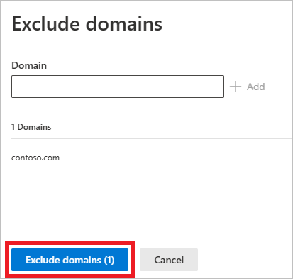 Select exclude domains.