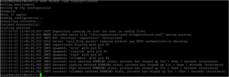 Command to verify log collector is running properly.