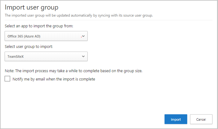 Import user groups.